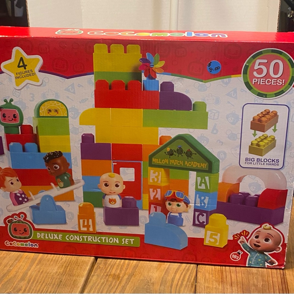 Cocomelon Deluxe Construction Set - Multicolor Building Blocks for Kids